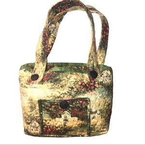 Hand Made Cottage Floral Quilted Two Strap Handbag
